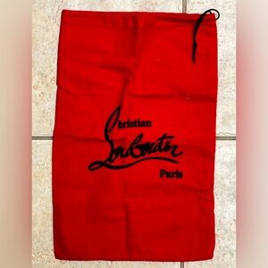 Christian Louboutin Drawstring Top Closure Dust Bag 9" x 14.5" Red